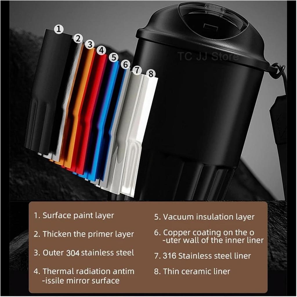 410ml Ceramic Liner Hot Water Bottle Coffee Cup Double Wall Stainless Steel Vacuum Insulated Hot Water Bottle for Coffee Thermal Mug Tumbler Gift