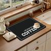 Black Letter Printed Coffee Machine Mat Modern Minimalist Style Kitchen Counter Cupquick Water Absorption Drying Drainage Pad