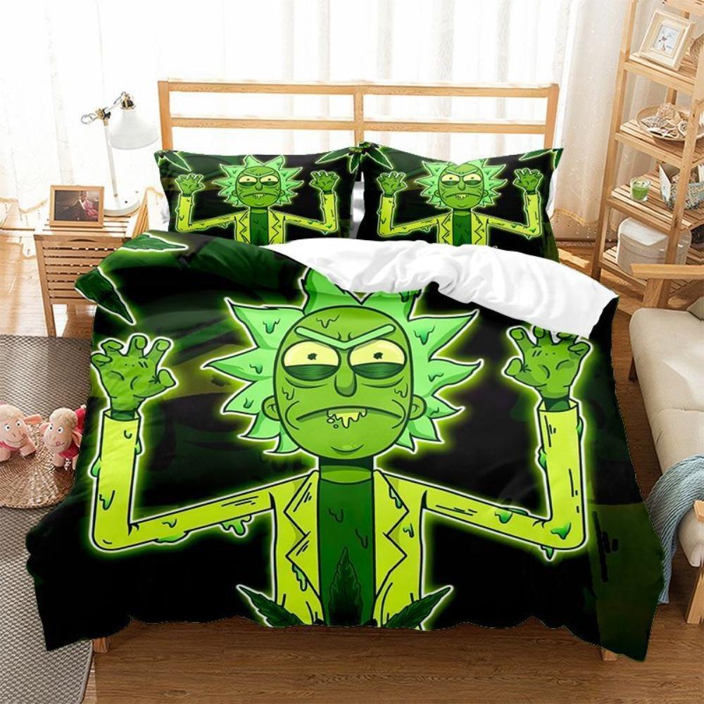 Animation R-Ick Duvet Cover Pillowcase Beddingboygirl Bedroom Decoration Childrengift Single Double Large Sizezip Duvet Cover