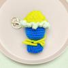 Handmade Crochet Rose Keychain Pendant - Small Gift Hanging Accessory