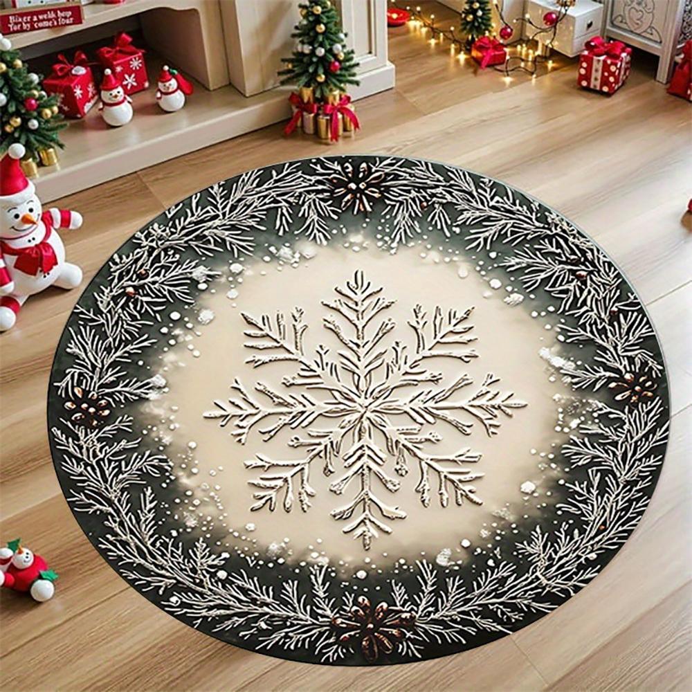 Christmas Round Rugs: Santa, Reindeer, Tree, and More for a Magical Holiday Home! room floor mats New Year home decoration
