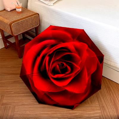 1 PC Automatic Folding Umbrella - Flower Pattern, Portable & Foldable Design with 8 Ribs, Christmas Birthday Gifts
