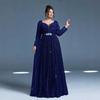 Neues Abendkleid große Größe Pailletten lange Ärmel Temperament elegant langes Kleid Party Bankett Partykleid