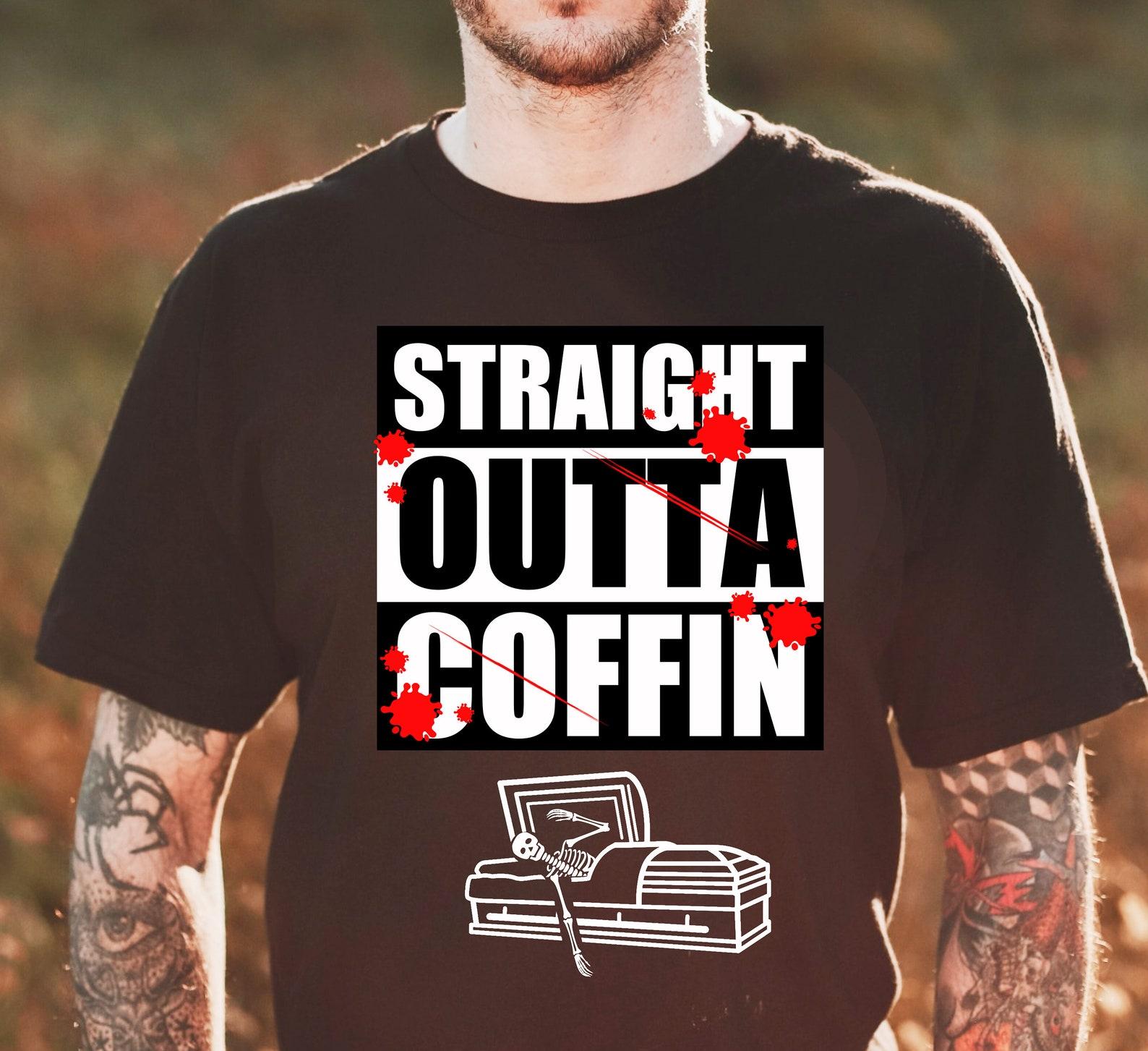 Straight Outta Coffin Skeleton Halloween Unisex T-Shirt M