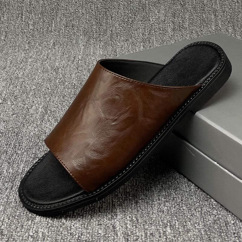 Men's Sandals 2025 New Summer Men's Shoes 47 Personalized Leather Beach Shoes Casual Roman Vietnamese Sandals Men 48