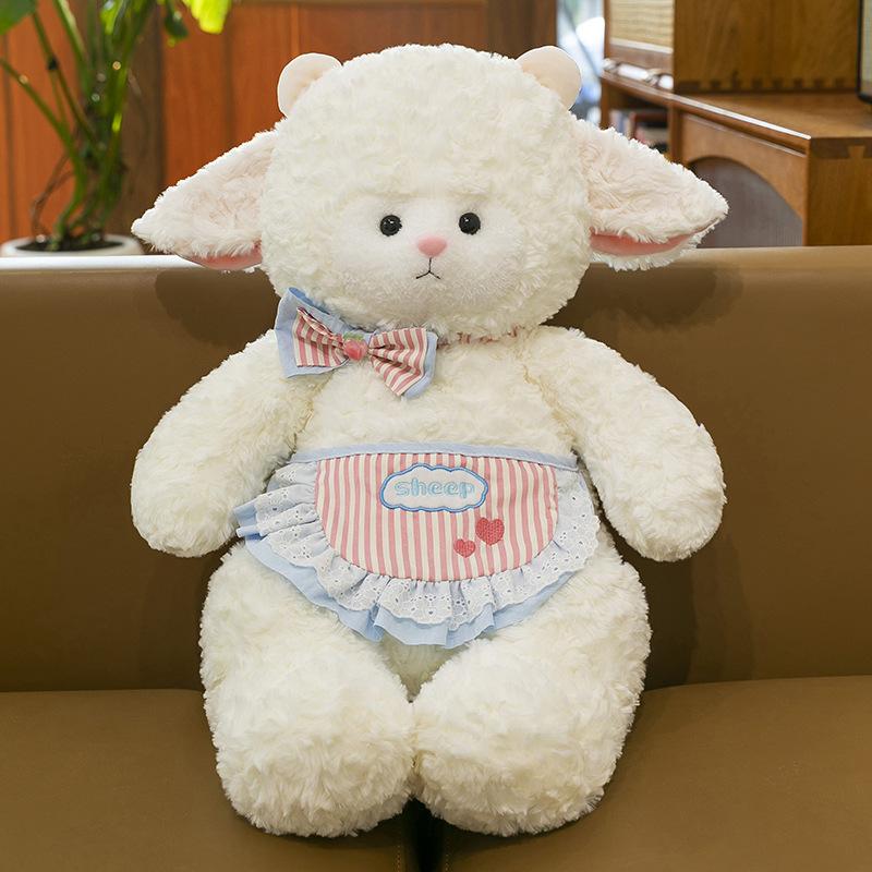 Super Cute Sailor Sheep Plush Toy Claw Machine Doll Bib Sheep Home Pillow Birthday Gift