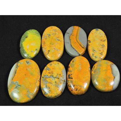 30-36MM Natural Bumble Bee Jasper Oval Cabochon Loose Gemstone 08Pcs Lot C-93