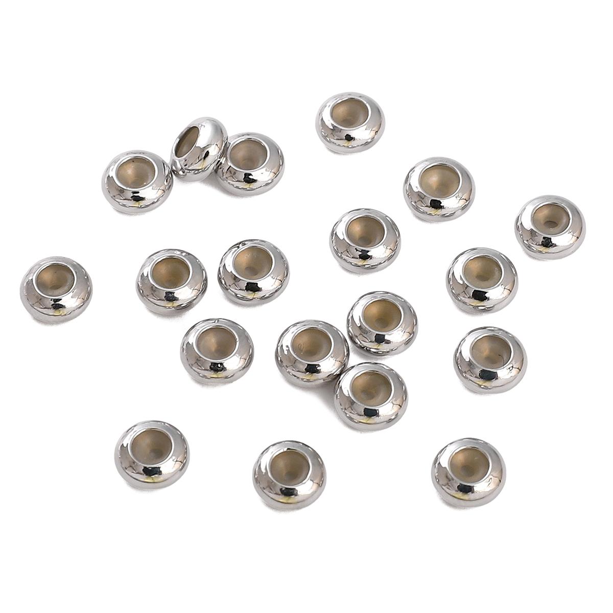 

2шт медные плоские круглые силиконовые бусины для изготовления ювелирных изделий своими руками аксессуары для рукоделия 6mm роман серебряный