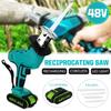 1/2 Battery 48V Portable Woodworking Cutters Cordless Reciprocating Saw + 4 Saw Blade Metal Cutting Wood Tool AC 110V-240V