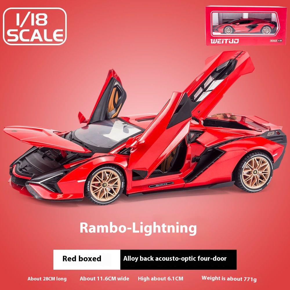 1/18 Lamborghini SIAN Lightning FKP37 Supercar Alloy Diecast Model Hight Simulation Sound Light Toy Holiday Gifts for Children Collection