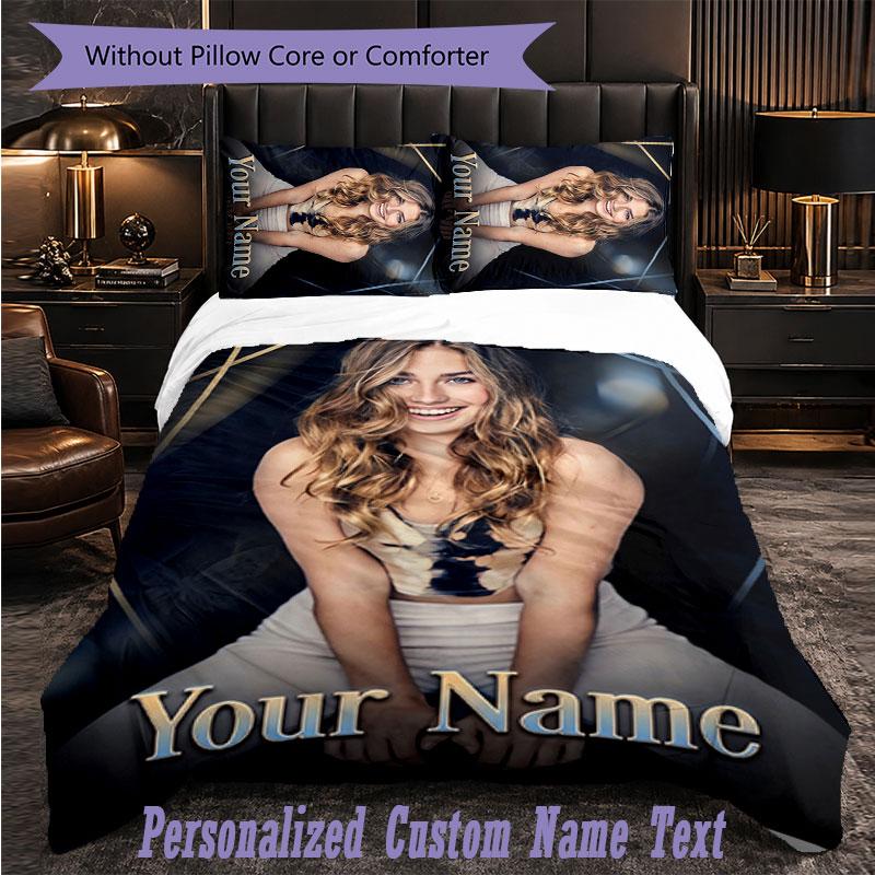 Personalized 3Pcs Bedding SetRoxy Dekker Custom Text Duvet Cover Pillowcase Set Bedroom Gift