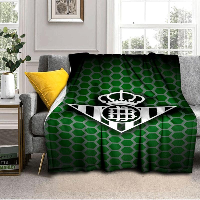 Football Betis Crest Design Blanket Lightweight Ideal Bedding Blanket Perfect for Travel, Camping, Living Rooms, Offices, Sofas, Fan Christmas gift