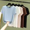 Women's Plus Size Round Neck Short Sleeve T-Shirt - Summer Solid Color Versatile Inner/Outer Layer
