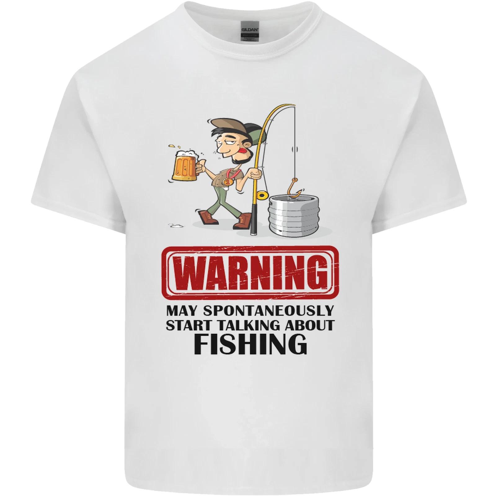 Fishing Warning May Start Talking Funny Kids T-Shirt Childrens XL
