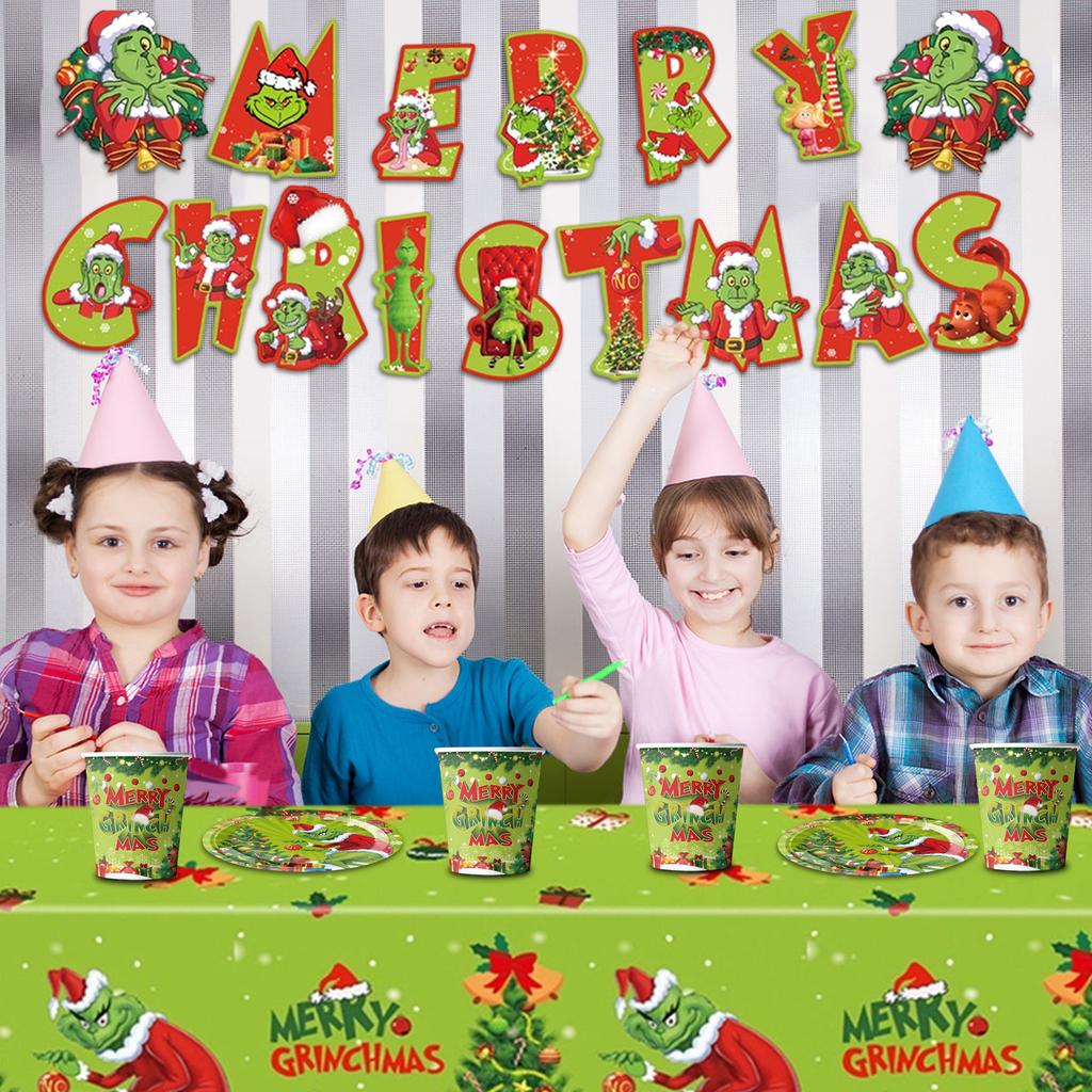 Party Paper Plate Christmas Party Decoration Set Paper Cup Tissue Birthday Christmas Party Supplies