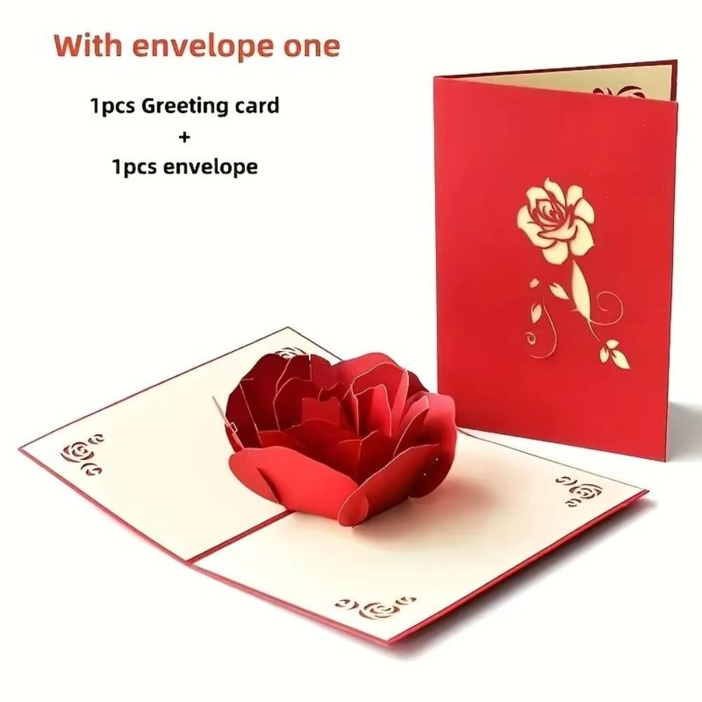 Design Pop-Up Cartolina Pop-Up 3D Rosa Cartolina di Auguri per San Valentino Compleanno Biglietto Regalo Biglietto di Auguri Anniversario Festa della Mamma