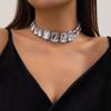 Luxusní velký křišťálový choker náhrdelník Vintage výrazný křišťálový kamínkový svatební šperk na krk pro ženy na párty zdobený