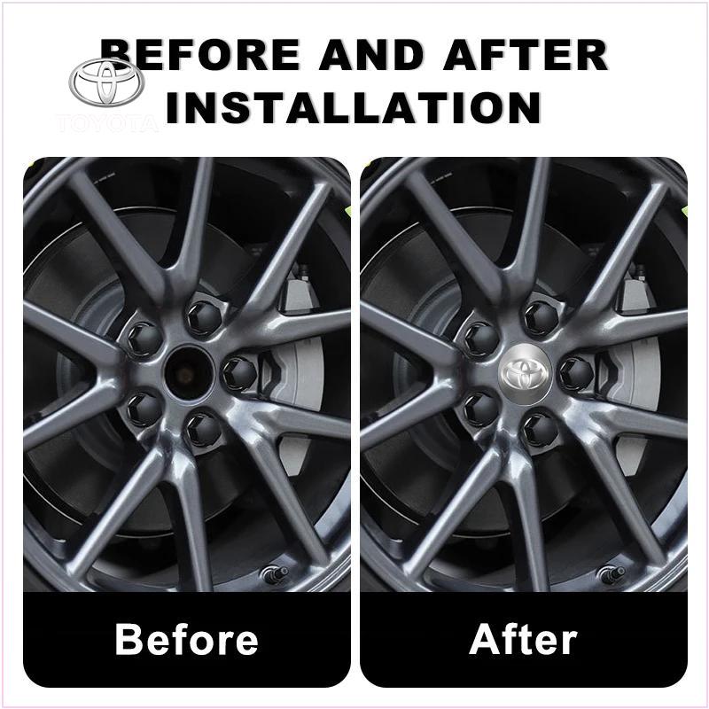 4pcs Car Wheel Center Hub Sticker 56mm Emblem Decal Wheel Sticker for Toyota C-hr Prado Rav4 Yaris Hilux Prius Avensis Corolla Camry