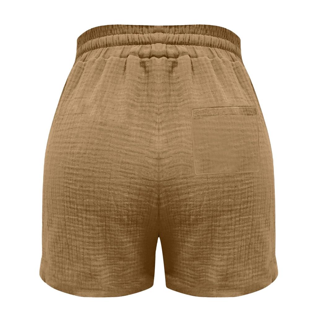 Lässige und bequeme Sommer-Shorts für Damen mit Kordelzug und dekorativen Taschen