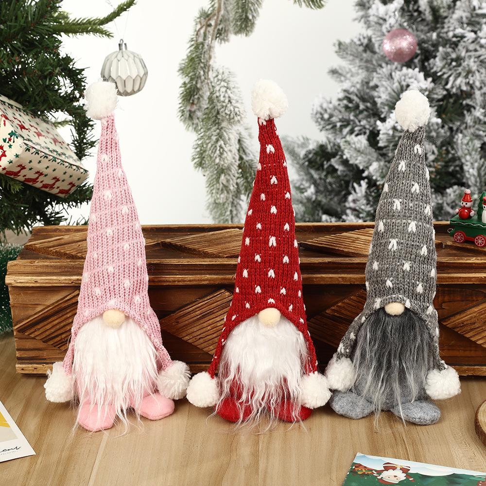 Nordic Knitted Rudolph & Santa Claus Christmas Ornaments