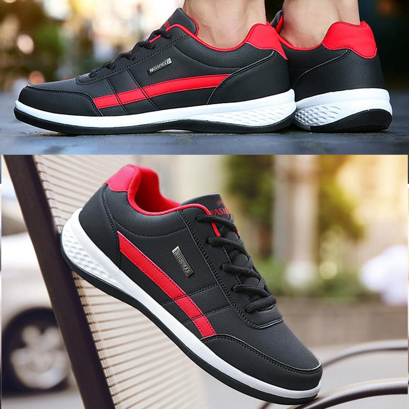 Mode Casual Skor Herr Utomhus Tennissneakers Lätta Bekväma Snörning PU Träningssko Storlek Mindre Än Normalt för Män