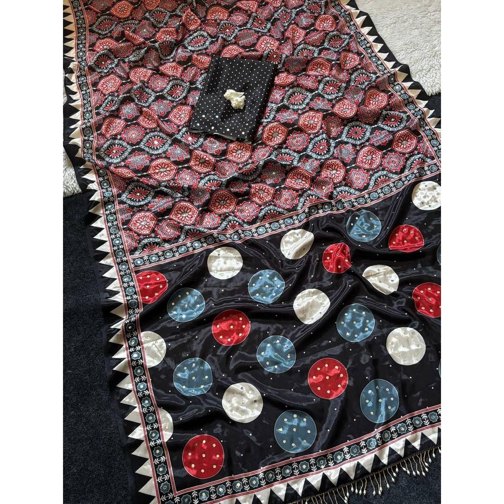Nowa Super Hitowa Kolekcja Saree z Nadrukiem Ajrakh
