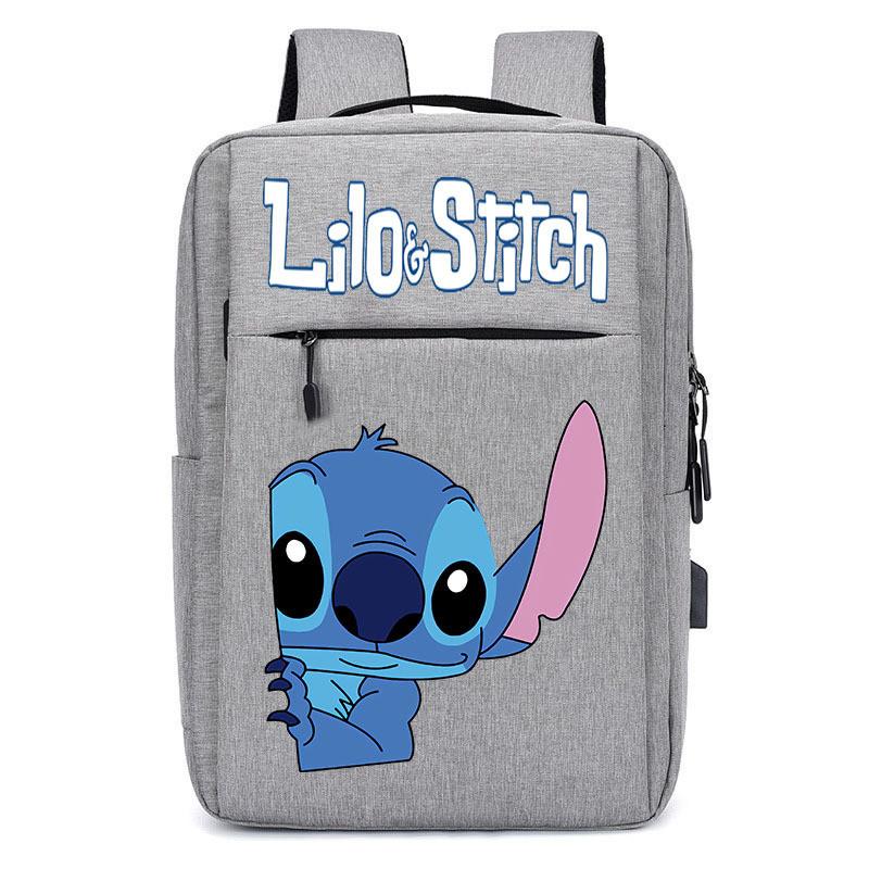 Spacious Usb Charging Stitch Backpack Nylon Material School Bag For Students