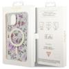 Etui do iPhone 14 Plus Guess Flower MagSafe Przezroczyste