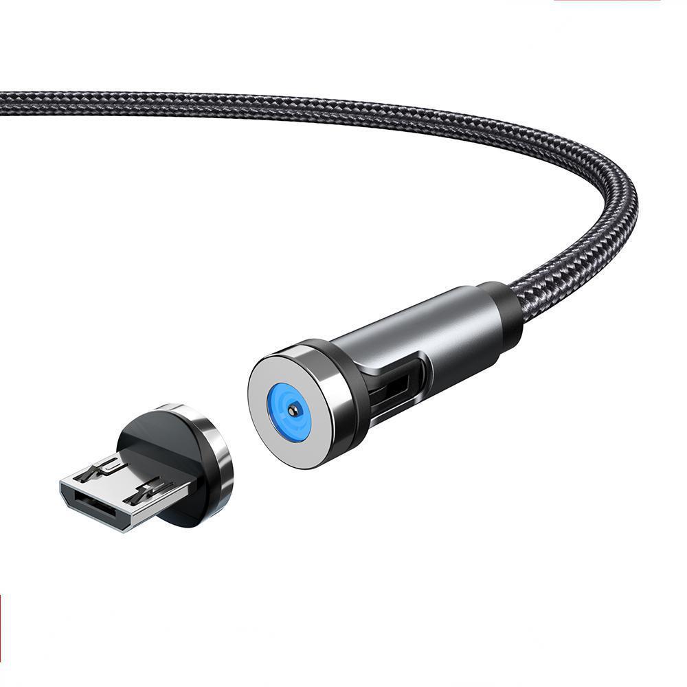540° Rotating Magnetic 3-in-1 Charging Cable for Android, Apple, and Type-C Devices