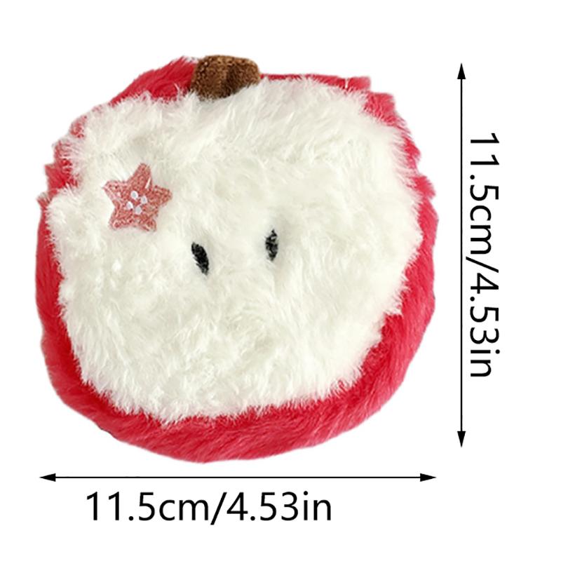 Cartoon Niedliche Apfel Plüschpuppe Spielzeug Tasche Anhänger Münzbörse Schlüssel Lippenstift Kleinkram Aufbewahrungstasche Mädchen Herz Kreativ Kopfhörer Tasche