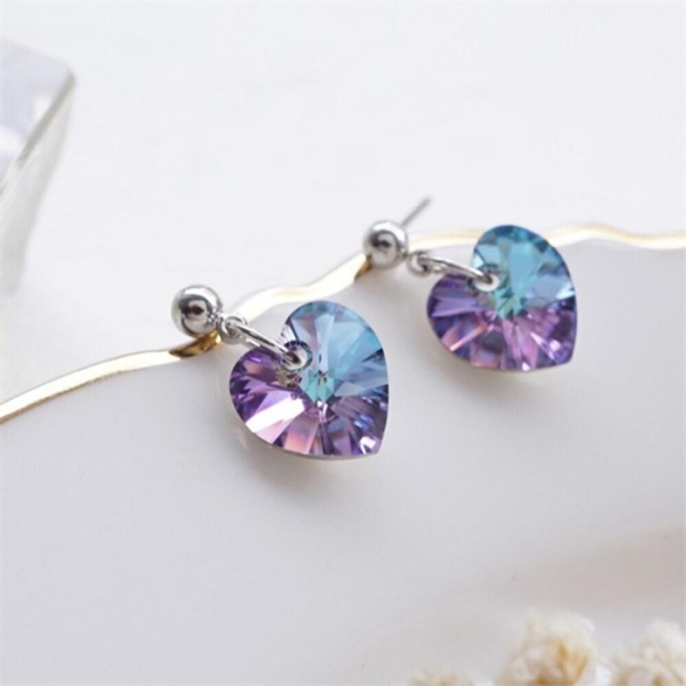 Women's Heart Purple Petite Combo Everyday Look Earrings (9349805)