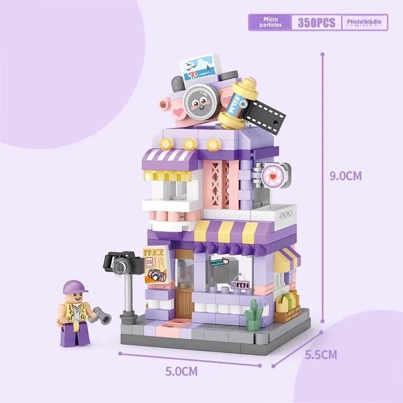 Building Blocks City View Scene Coffee Shop Retail Store Architectures Model Assembly Toy Christmas Gift for Children St Practical Use