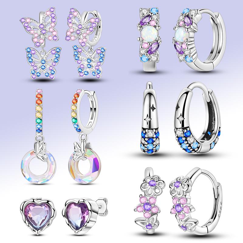 Hoop Earring New 925 Silver Earring Women Drop Earring For Wedding Engagement Birthday Party Fashion Jewelry Gift