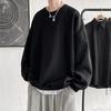 Fleece Damen Herren Sweatshirt Locker Einfarbig Rundhals Langarm Warm Weich Unisex Lässig Einfacher Stil Paar Top Harajuku Crewneck Hoodie