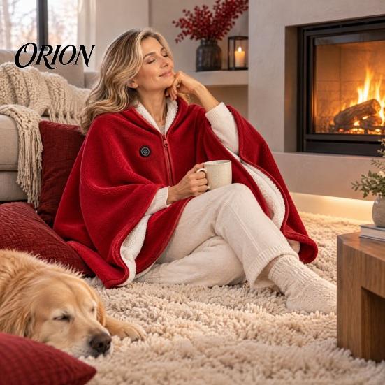 USB Powered Heating Wrap Heated Shawl Wraps for Women, Wearable Blanket, Portable Blanket Soft Knit Warm with 3 Heat Settings & Fast Heating,