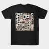 T-shirt Homme Noir Imprimé Haut-parleurs Audio Vintage Papier de Transfert sans Découpe Impression Coton T-shirt