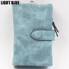Cartera de mujer de cuero nobuk, billeteras cortas para mujer, tarjetero múltiple de 3 pliegues, billeteras de alta calidad para mujer, funda para monedero