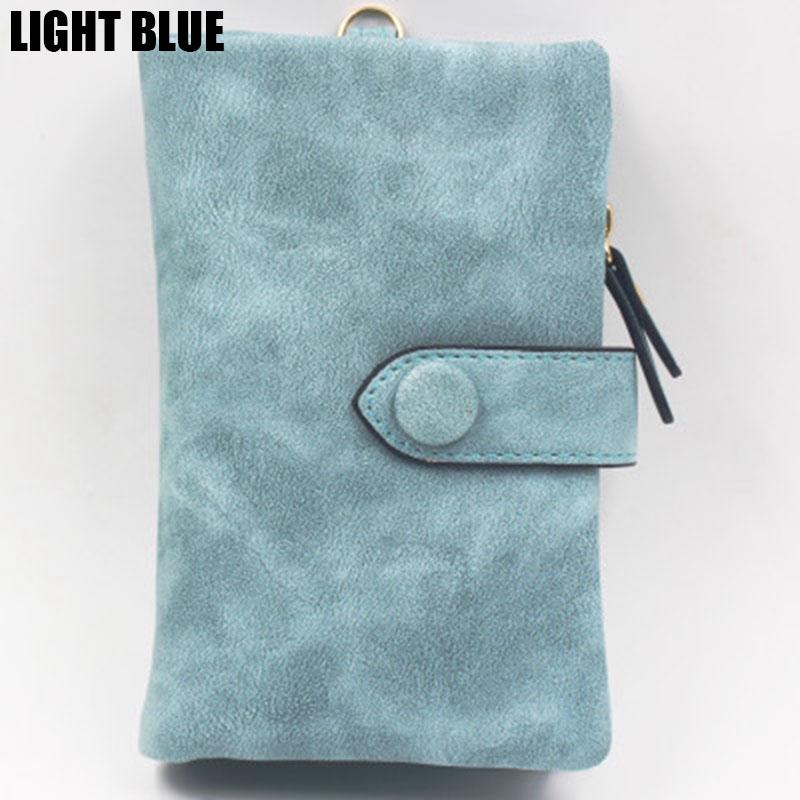 Cartera de mujer de cuero nobuk, billeteras cortas para mujer, tarjetero múltiple de 3 pliegues, billeteras de alta calidad para mujer, funda para monedero