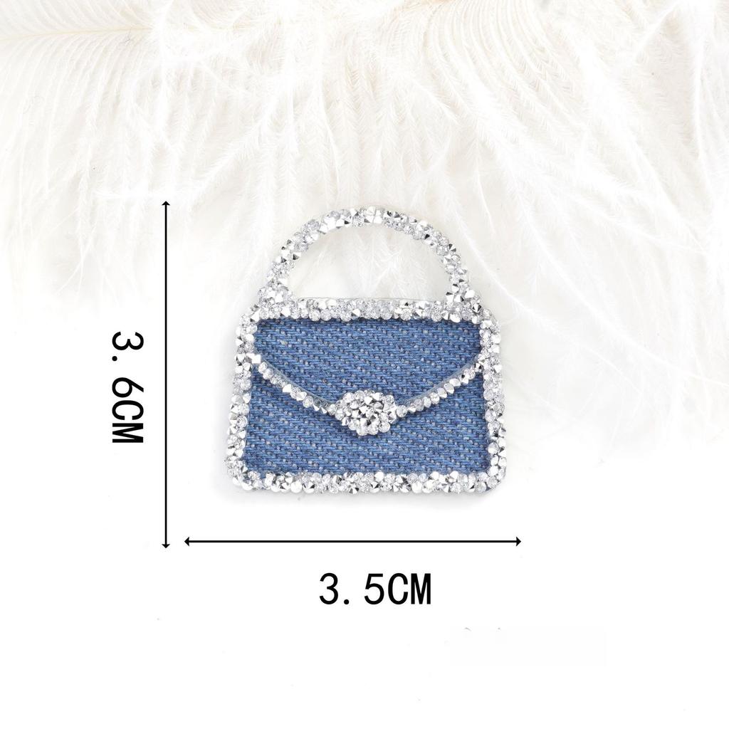 5Pcs Denim Drill Picture Rhinestone Love Diy Accessories Five-pointed Star Three-dimensional Clothing Bag Jewelry Heat Transfer Accessories
