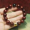 12mm Single Loop Zambia Blood Sandalwood Beaded Bracelet Ethnic Style Unisex Simple Wooden Hand Jewelry Gift Ornament