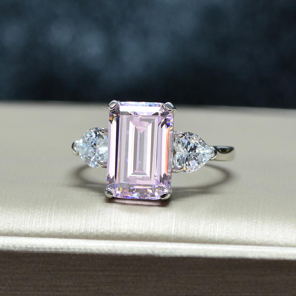 Gica Gema Heißverkaufte personalisierte Ringe 925 Sterling Silber 8 * 12mm Einzigartiges Design Romantischer edler Schmuck Hochzeitsfeiergeschenke Neuer Trend
