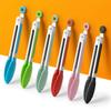 Silicone Salad Cooking Tongs with Stainless Steel Handle BBQ Kitchen Utensils
