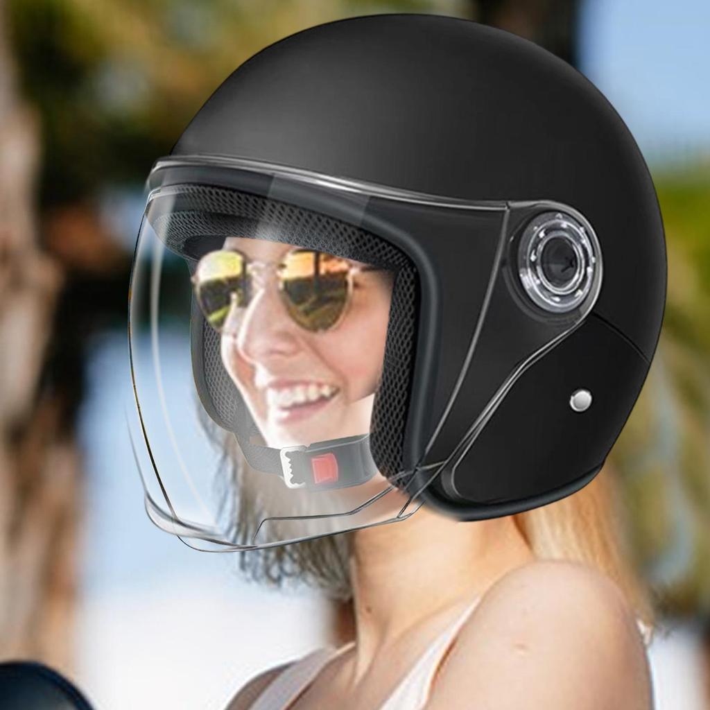 Lightweight Motorcycle Helmet Half Face Moped Helmet Protective Gear With Visor For Women Men Adventure Outdoor Riding Scooter