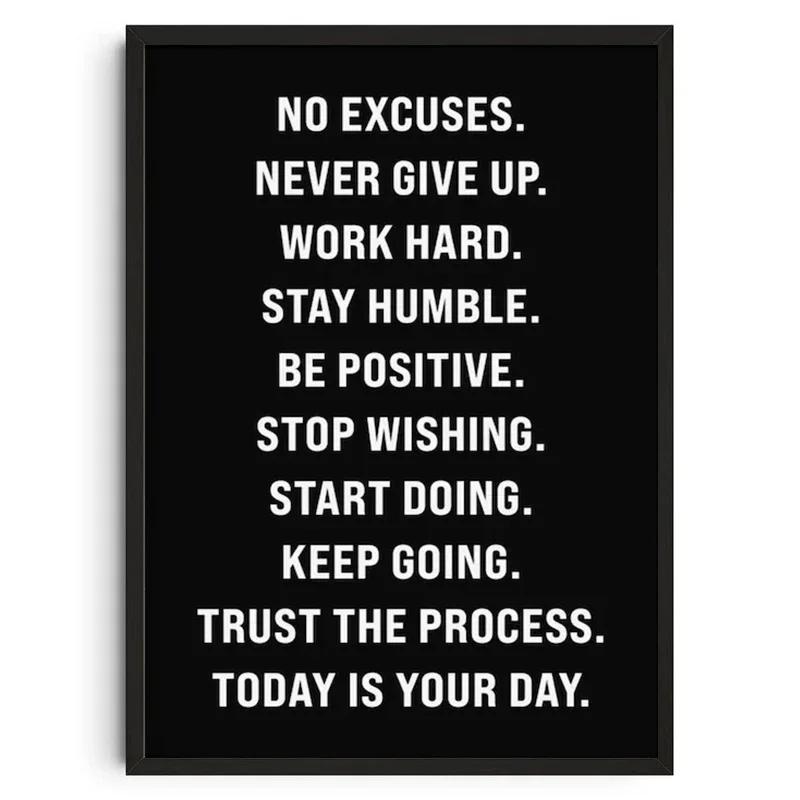 Gym Wall Art Poster Gym Inspirational Poster Home Gym Wall Decoration Gym Slogan Canvas Printing Decorative Painting Frameless