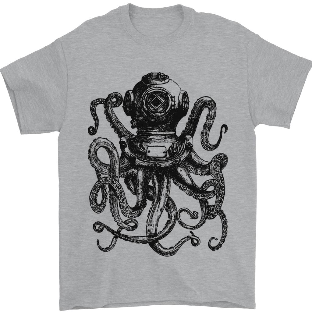 Scuba Octopus Diver Dive Diving Mens T-Shirt 100% Cotton