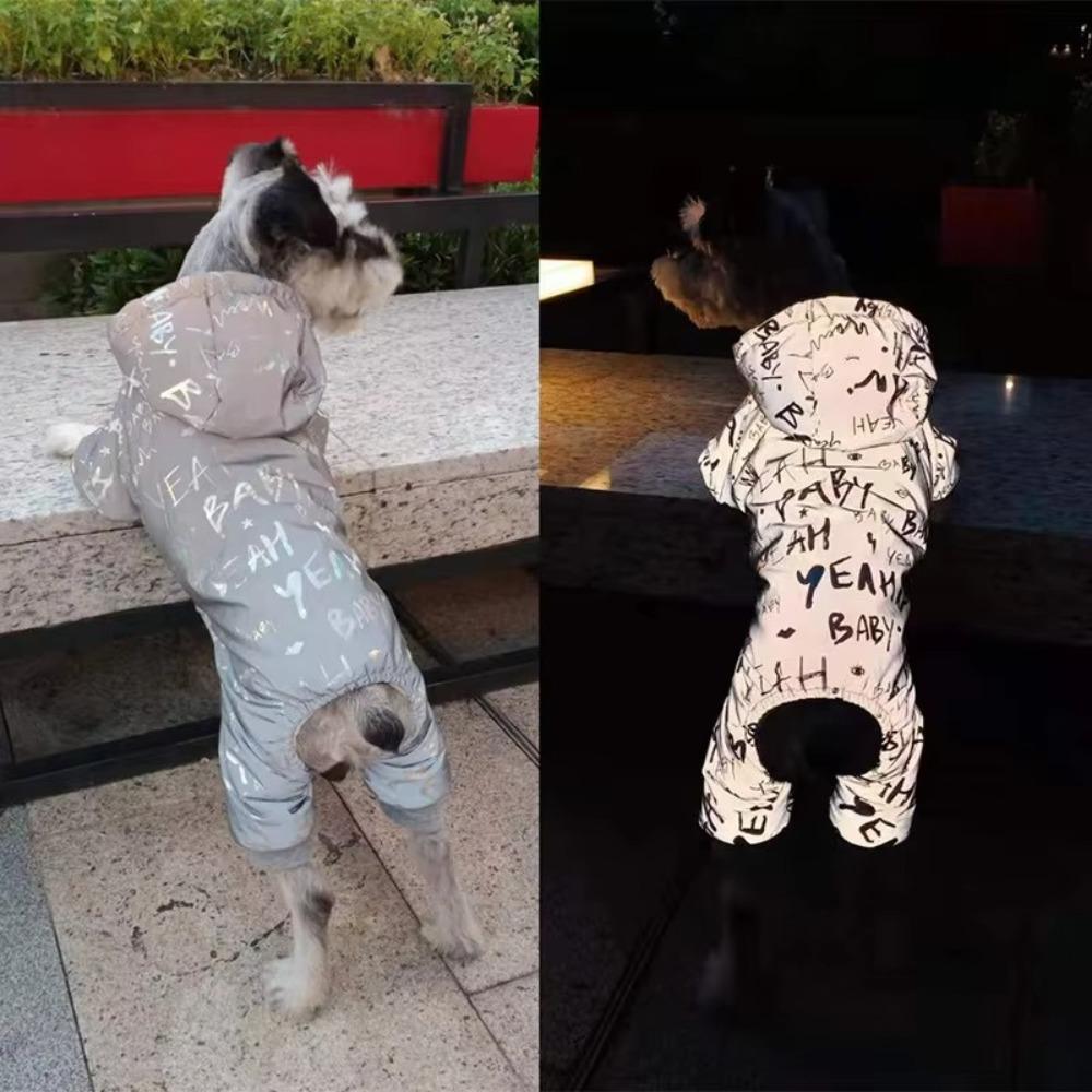 Laser Letters Overalls Winter Dog Jumpsuit Waterproof Pug Teddy Coat Fashion Puppy Jacket Gift