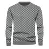 Herren Herbst/Winter Schwergewicht Jacquard Kariert Rundhals Langarm Pullover