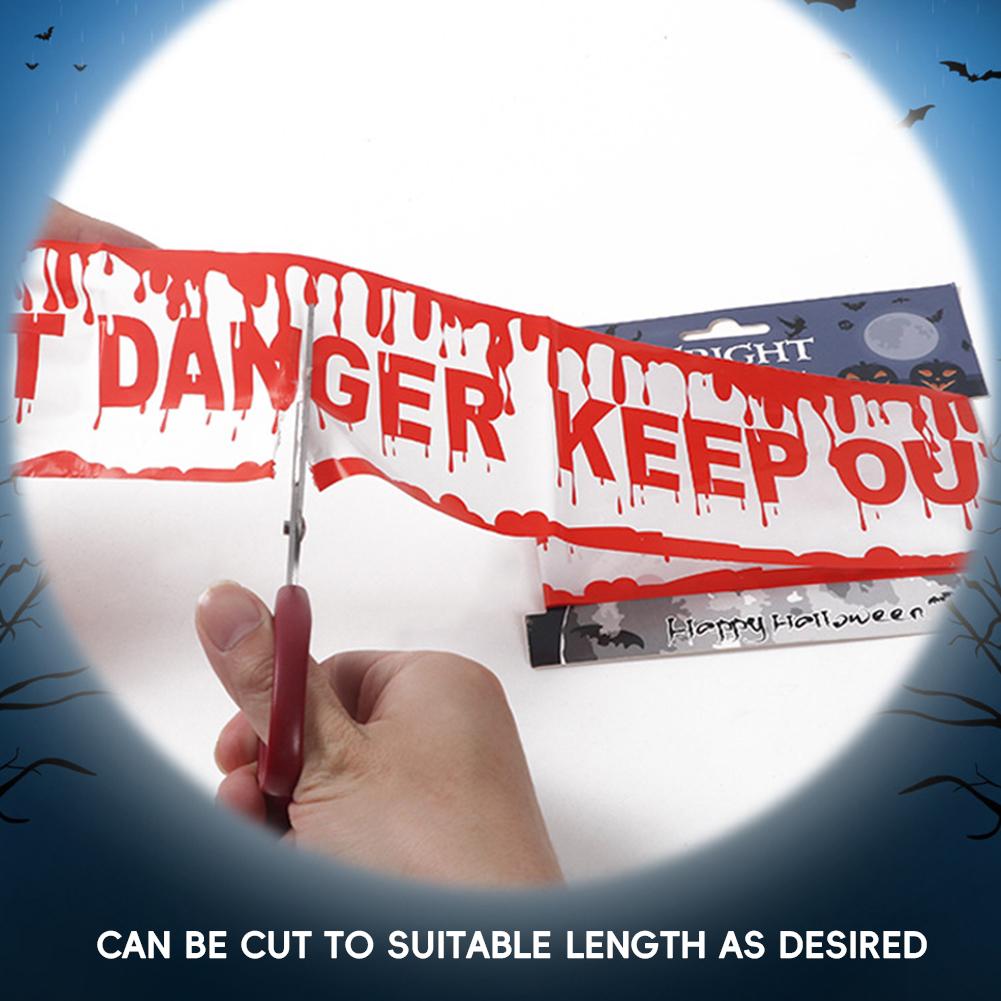 Halloween Warning Tape Caution Barrier Festival Warning Streamer Spooky Party Haunted House Outdoor Porch Yard Halloween Decoration Supplies