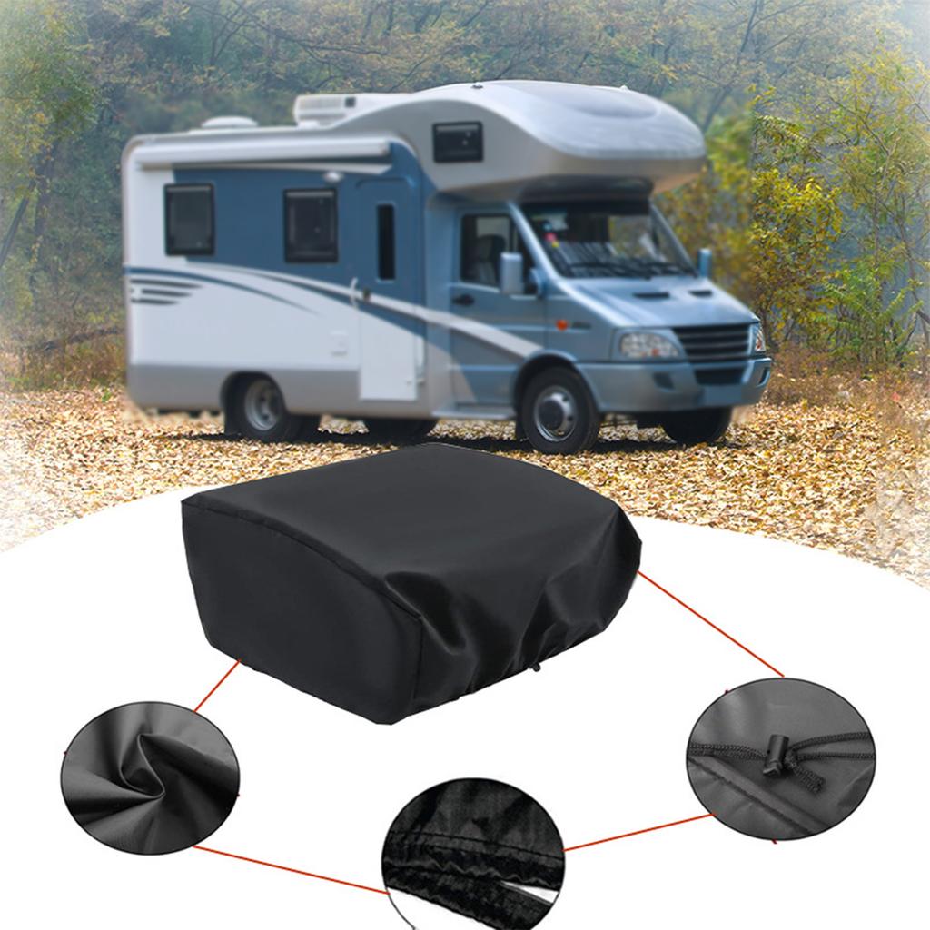 RV Air Conditioner Cover with Storage Bag Windproof Dust Proof Water Proof Travel Trailer Top AC Cover Black