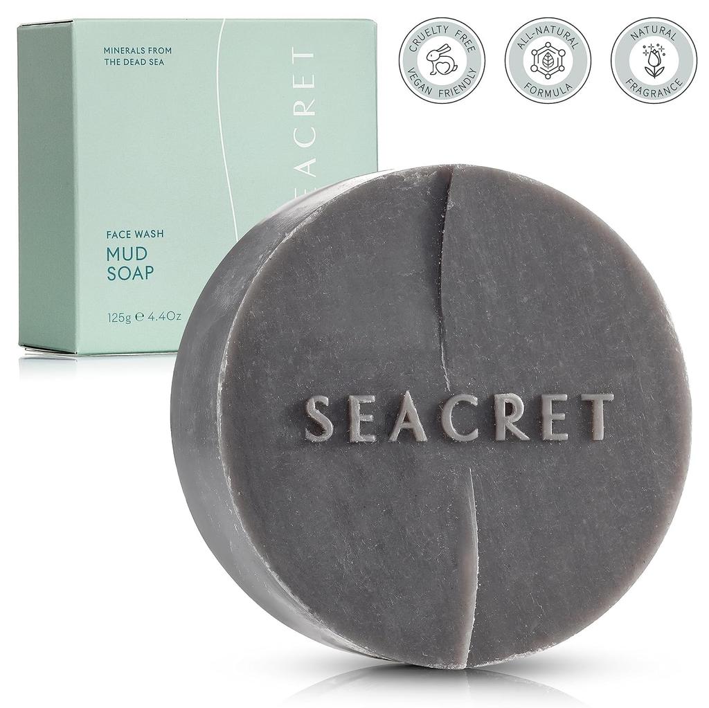 SEACRET Mattierender Schlamm Gesichts-Totes Meer Feste Gesichtsseife 125g, Reinigungsmittel, Infusion, Seife, Schaum, Hautpflege,